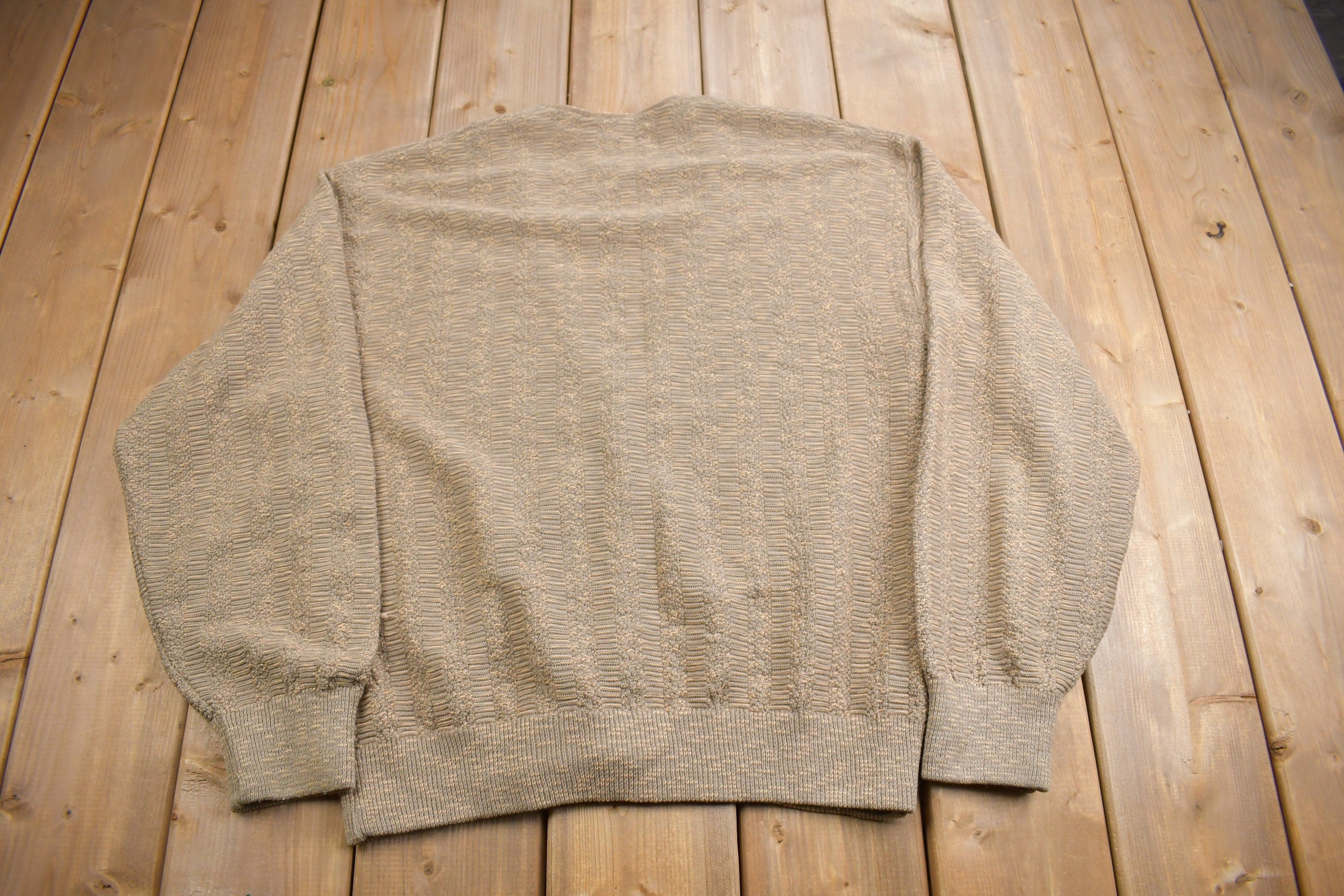 Vintage 1990s Embroidered Umbrella Knit Cardigan Sweater