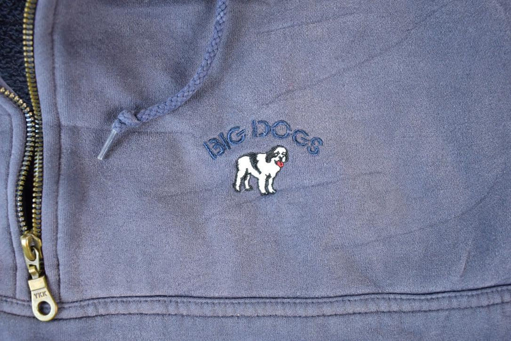 Vintage 1990s Big Dogs Quarter Zip Souvenir Crewneck Sweatshirt Made In USA