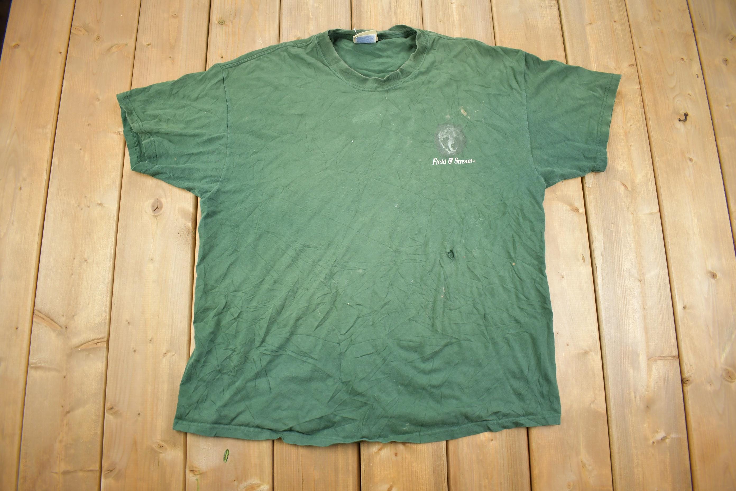 Vintage 1990s Field & Streams Legends Of The Wild Grizzly Bear T Shirt