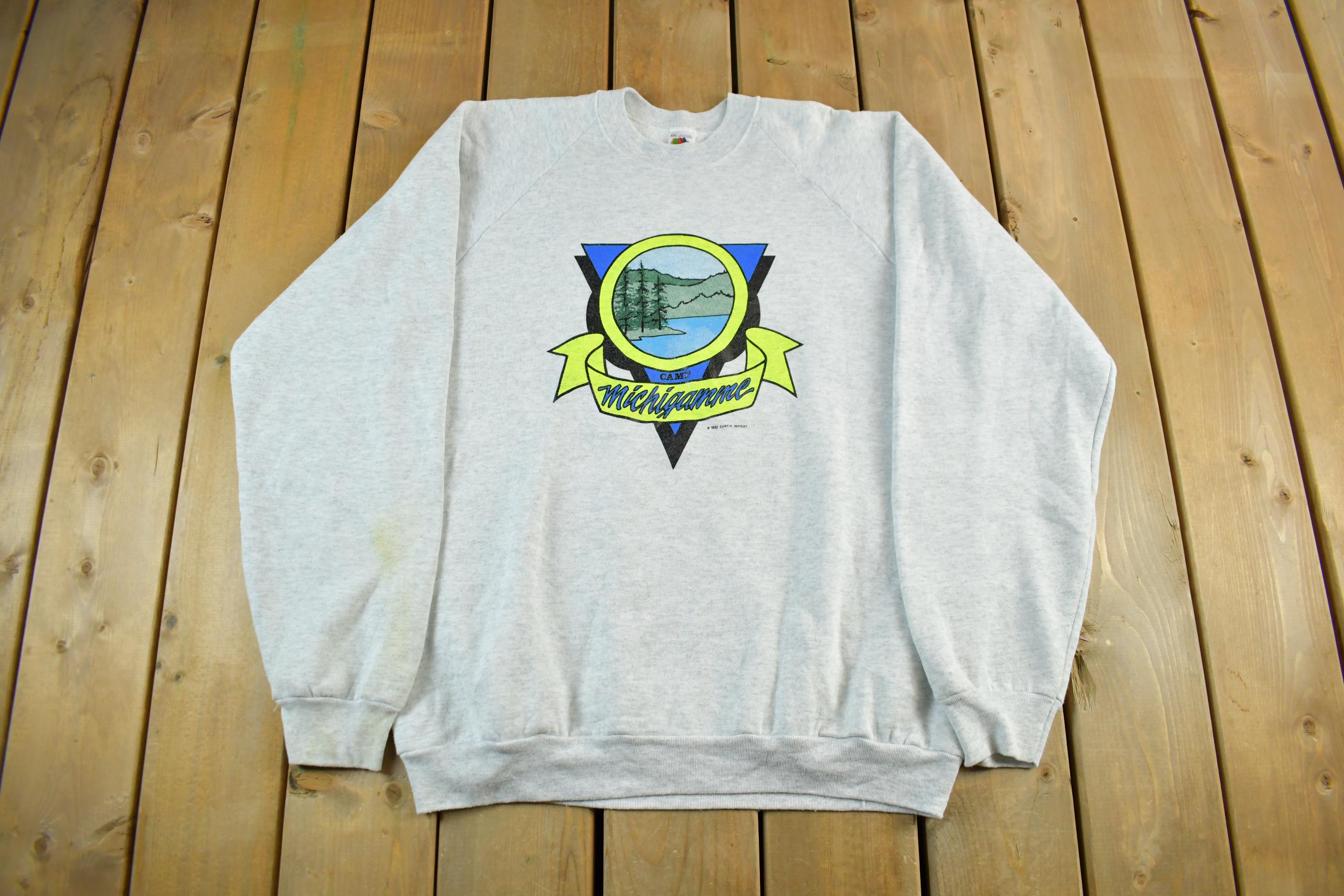 Vintage 1990s Lake Michigamme Crewneck Sweatshirt Men's 2XL