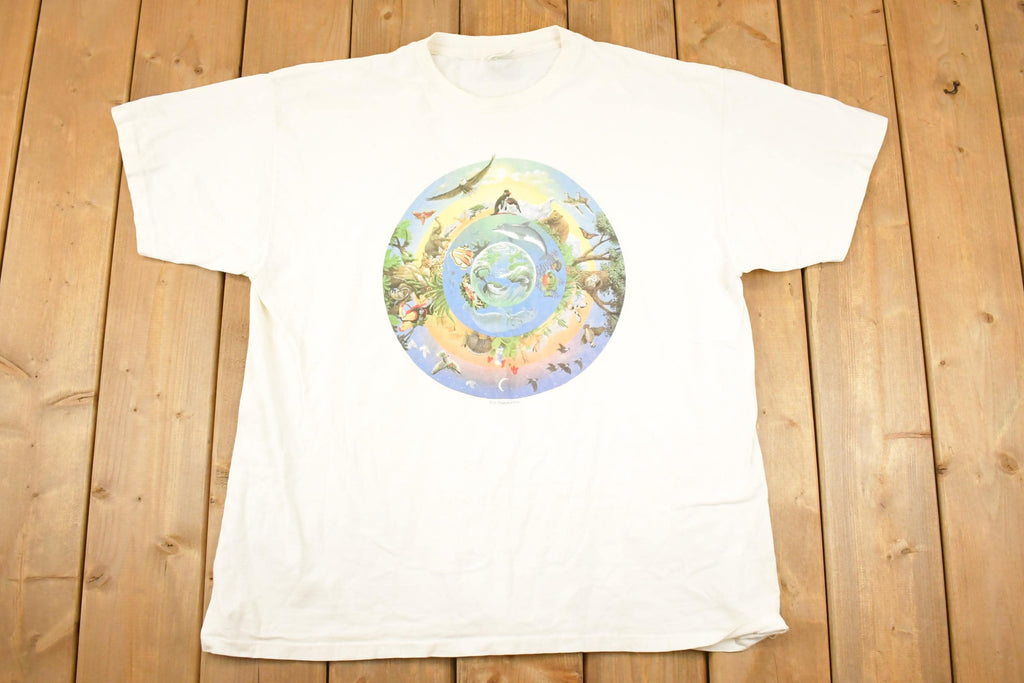 Vintage 1990s Ecosport All The Animals Souvenir Travel T-Shirt Men's XL