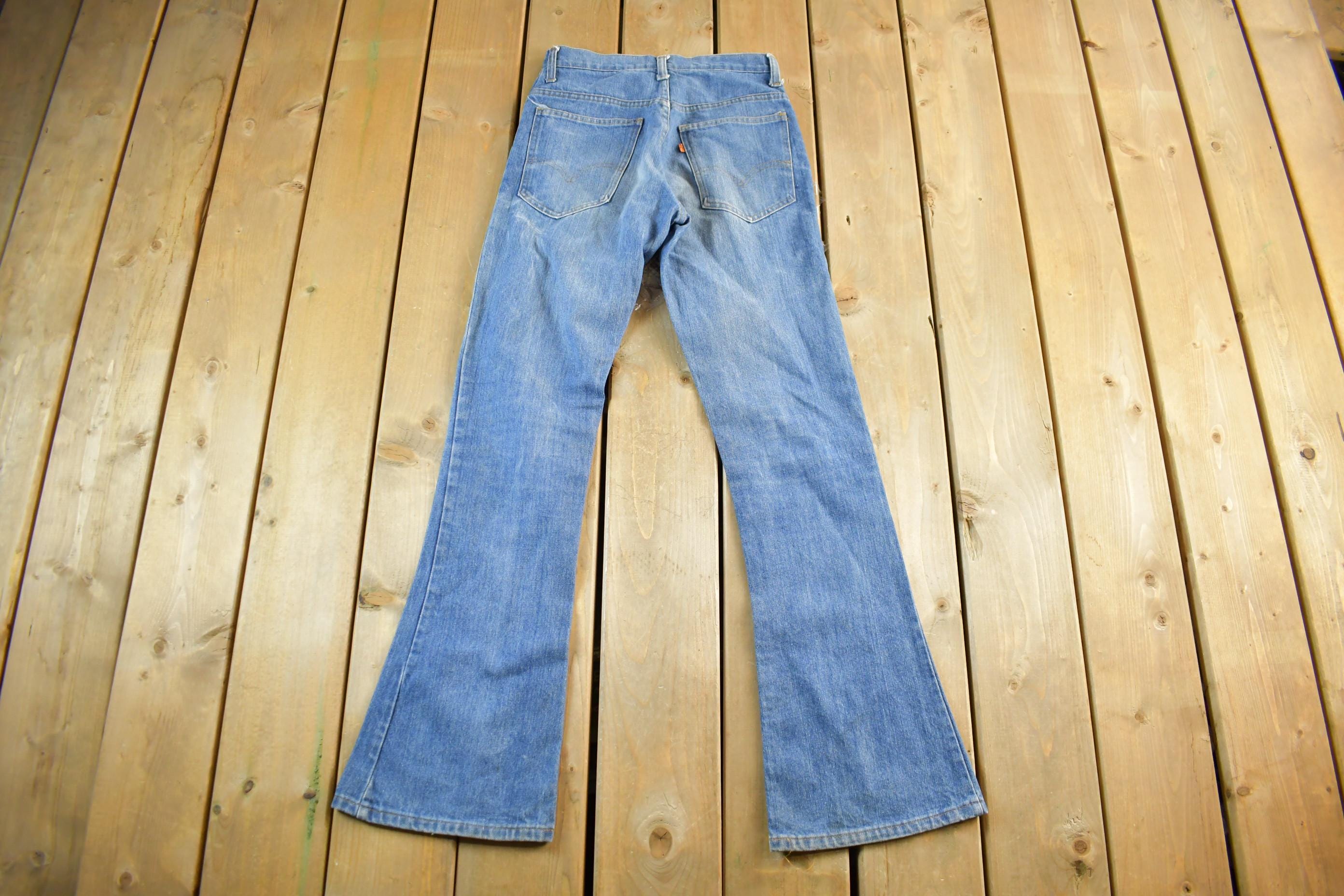 Vintage 1970s Levi's Orange Tab Bell Bottom Flare Denim Jeans Women's Size 27 x 32