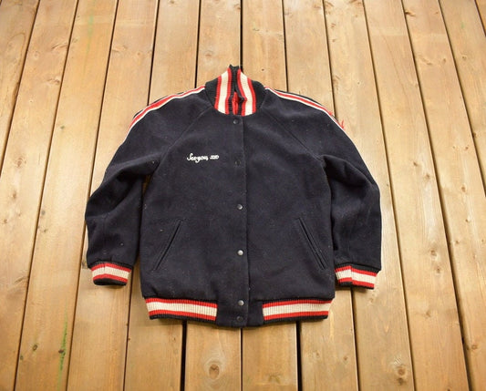 Vintage 1980s East Village NYC Letterman Jacket / Embroidered / Varsity Jacket / Sportswear / Americana