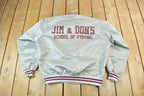 Vintage 1990s Jim 7 Dons School Of Fishing Snap Button Satin Jacket Made In USA