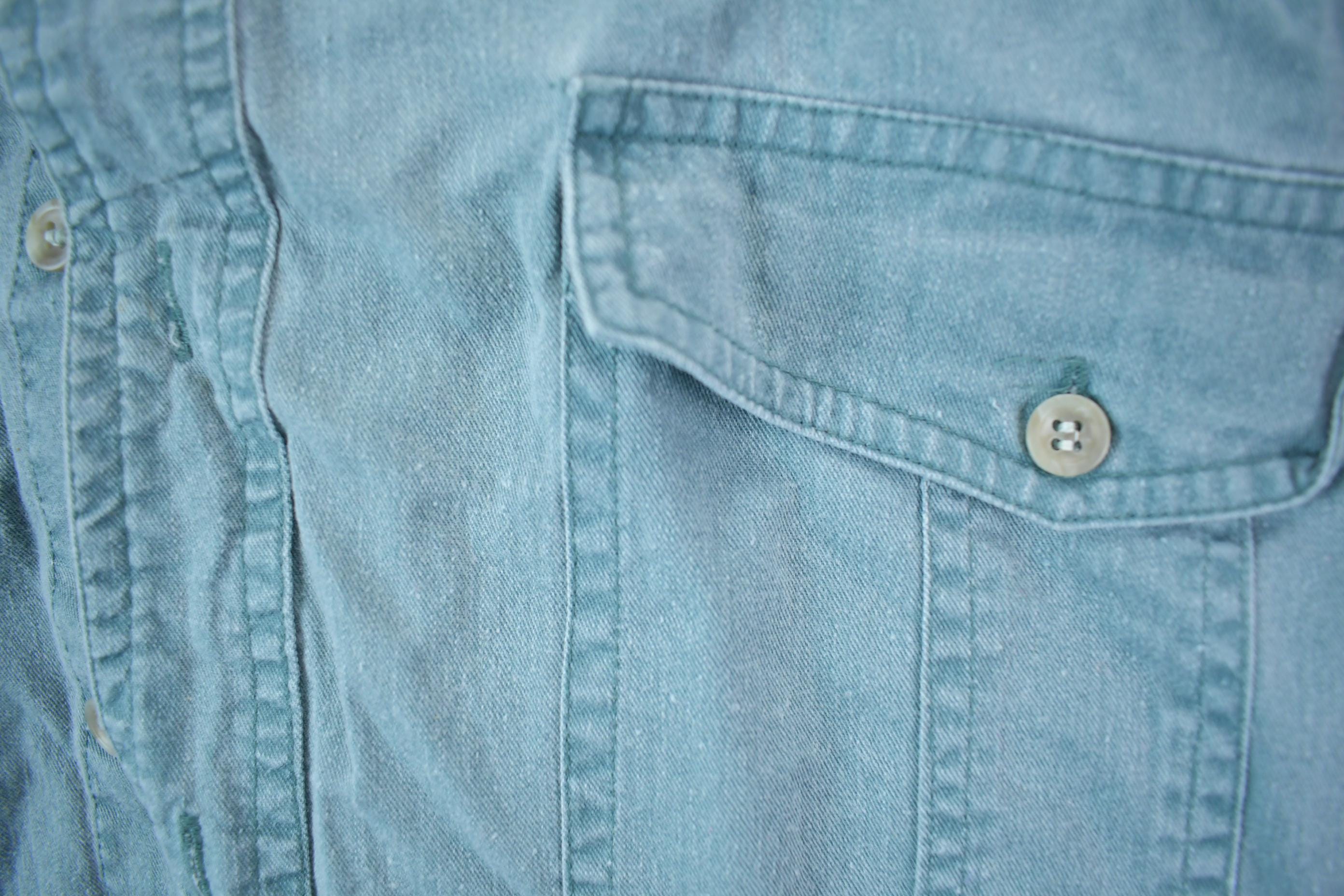 Vintage 1990s Blank Blue Button Up Shirt