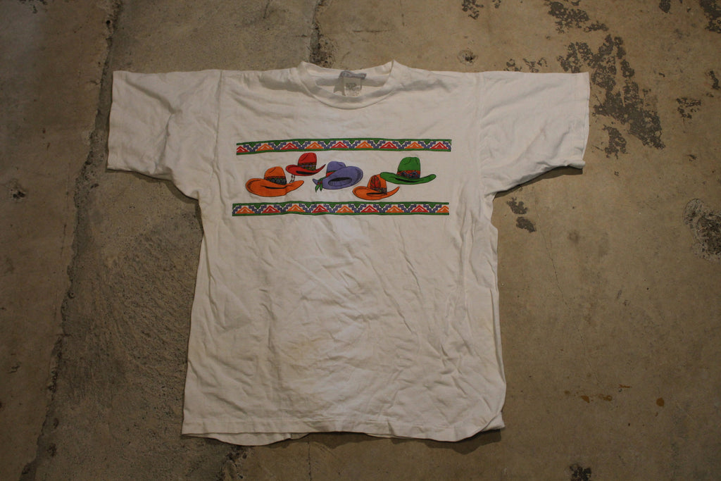 Vintage 1990s Cowboy Hat Western Style T Shirt