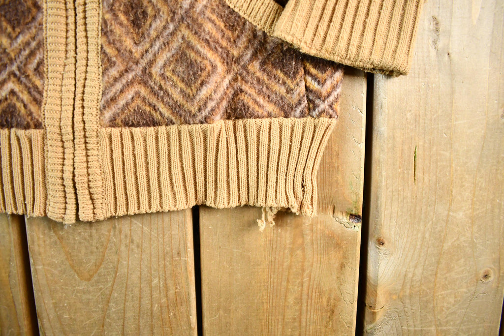 Vintage 1970s Suntai Knit Full Zip Shawl Collar Sweater Women's Small