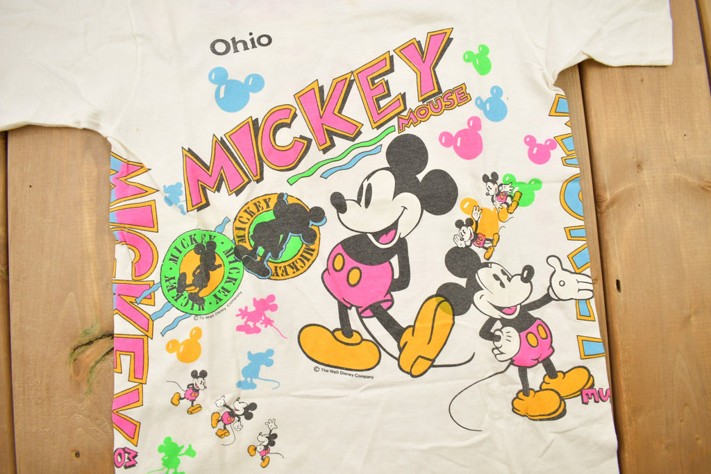 Vintage 1990s Mickey Mouse Ohio All Over Print T-Shirt