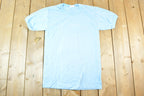 Vintage 1980s Bonne Experience Baby Blue Blank Ringer Sleeve T-Shirt Mens S