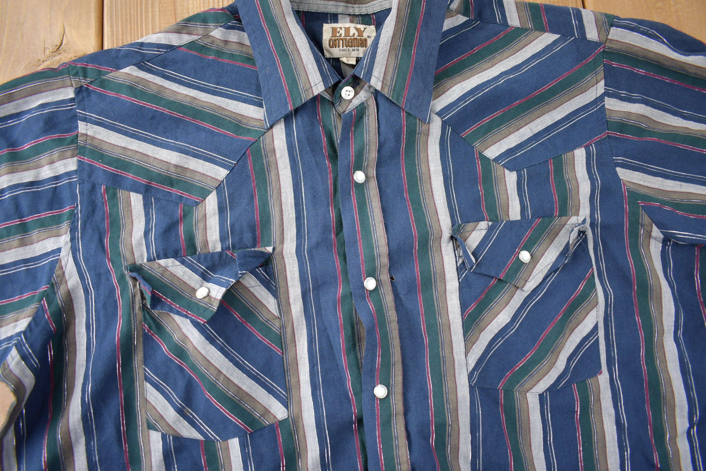 Vintage 1990s Ely Cattleman South Western Style Button Up Rodeo Shirt Size L