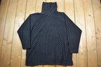 Vintage 1990s Black Turtle Neck Sweatshirt /