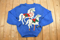 Vintage 1980s Marry Go Round Horse Knitted Sweater