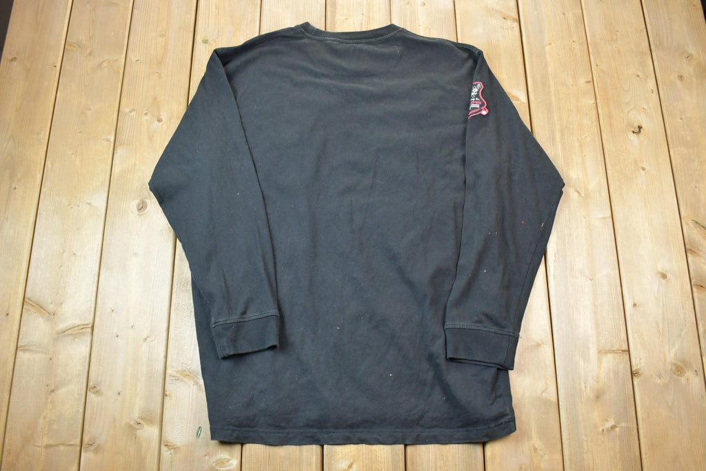 Vintage 1990s ENYCE Crazy Patchwork Crewneck Sweatshirt  90s Crewneck  Made In USA  Streetwear  Embroidered Streetwear