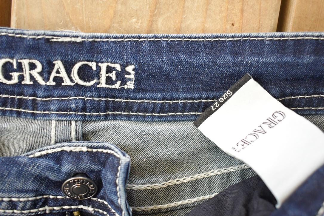 Vintage Deadstock Y2K Grace In LA Texas Bootcut Low Rise Skinny Jeans Women's Size 27 x 32