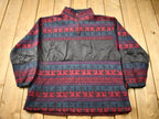 Vintage 1990s All Over Pattern Quarter Zip Fleece Sweater