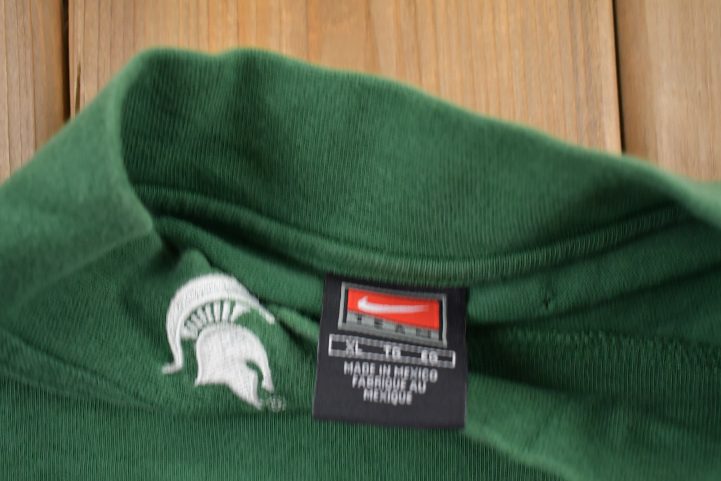 Vintage 1990s Nike University of Michigan State Collegiate Mockneck