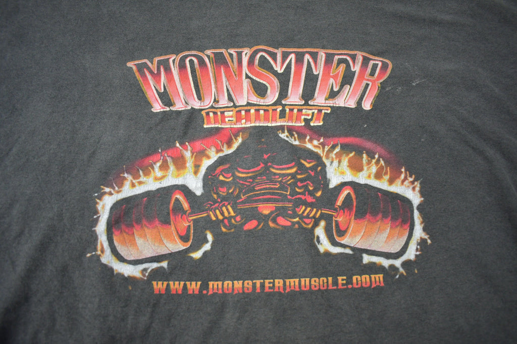 Vintage Y2K Monster Deadlift Graphic T-Shirt
