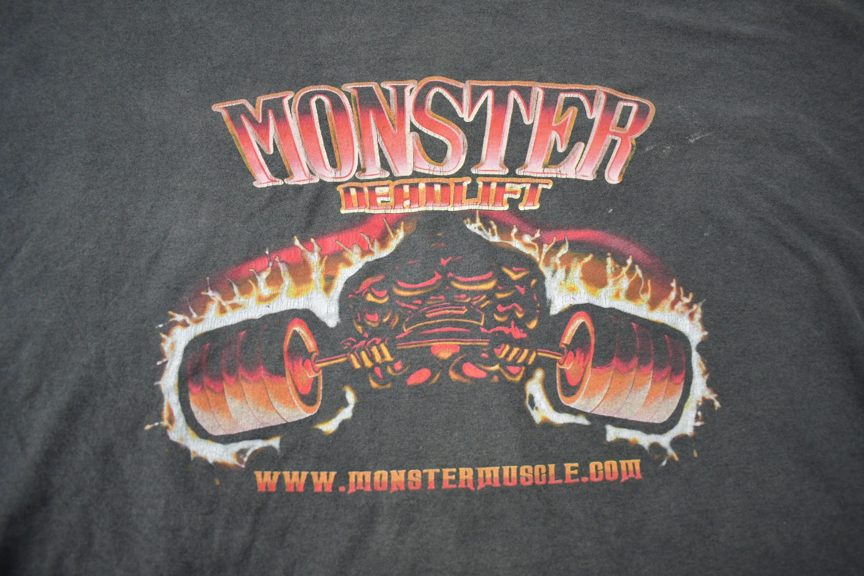 Vintage Y2K Monster Deadlift Graphic T-Shirt