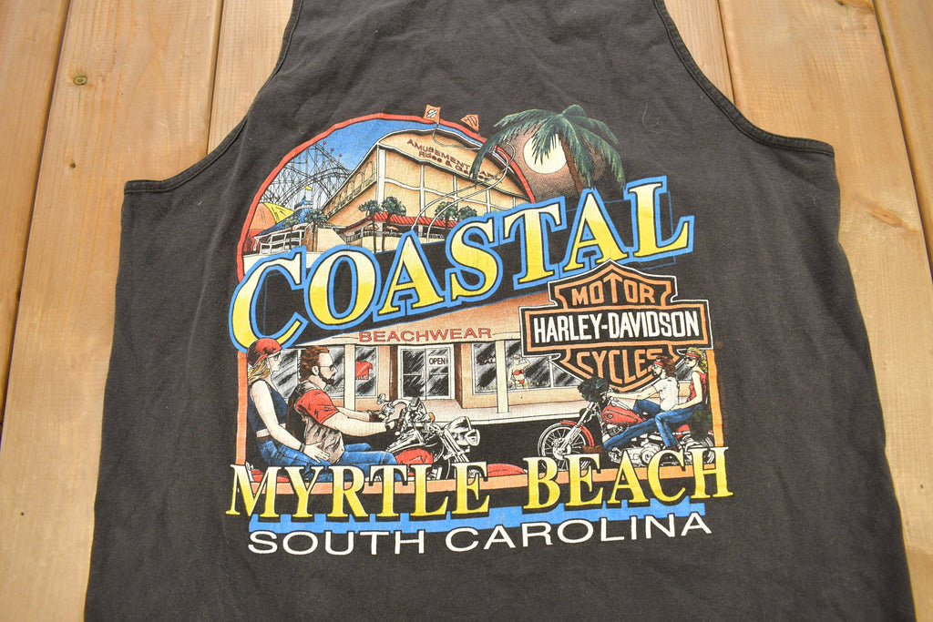 Vintage 1992 Coastal Harley Davidson Myrtle Beach South Carolina Graphic Tank Top