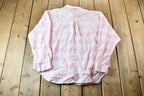 Vintage 1990s Hunter's Glen Pink & White Striped Button Up Flannel Shirt