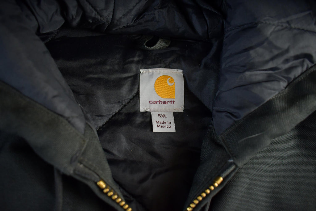 Vintage 1990s Carhartt Canvas Nylon Hooded Jacket Men's 5XL
