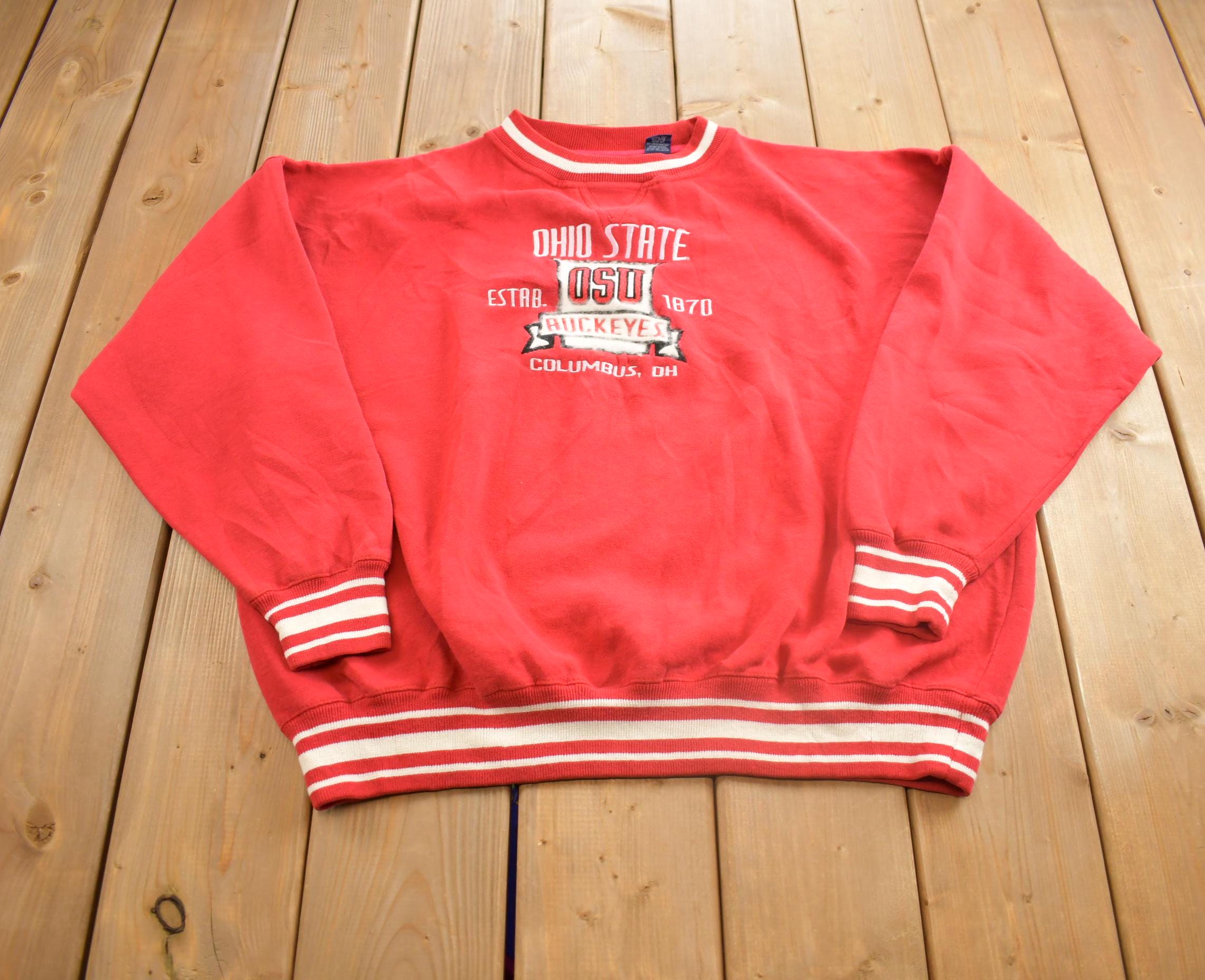 Vintage 1990s Ohio State University Embroidered Crewneck Made In USA