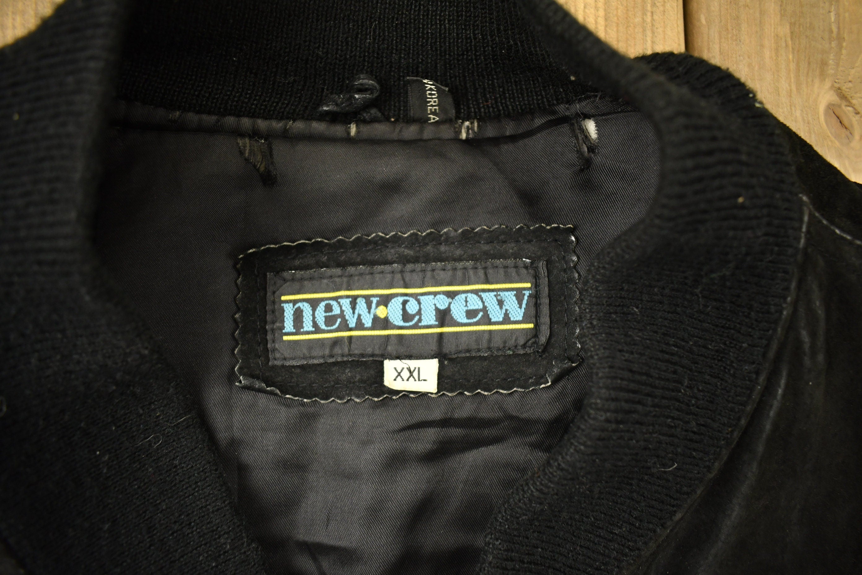 Vintage 1980s United States Navy Suede Varsity Style Jacket