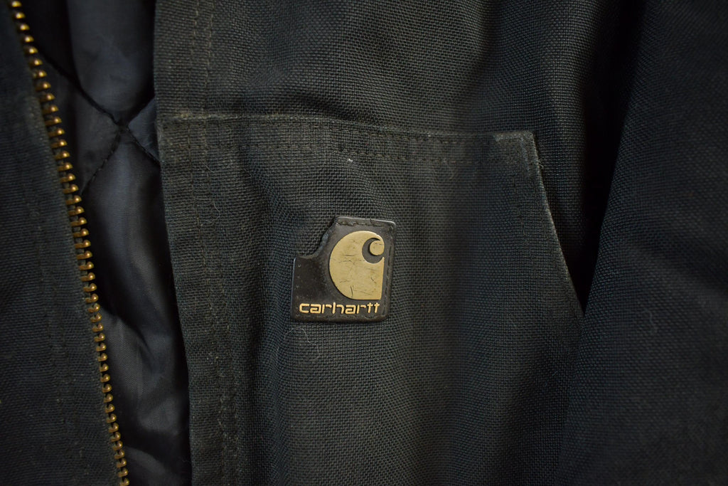 Vintage 1990s Distressed Carhartt Nylon Hooded Jacket Men's XL Tall