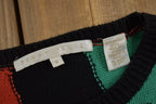 Vintage 1990s Perry Ellis Abstract Colour Block Knit Sweater