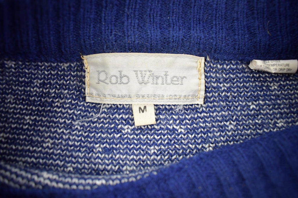Vintage 1990s Rob Winter Pattern Knit Crewneck Sweater - Medium