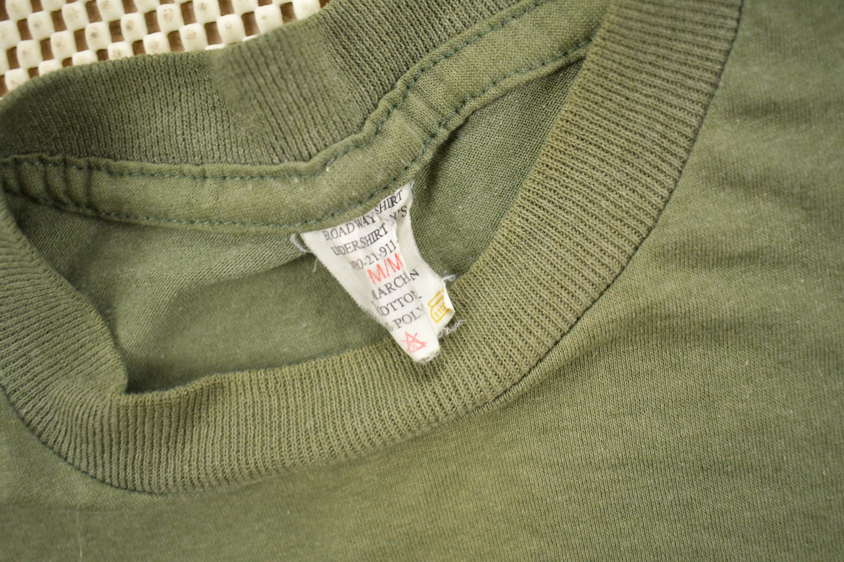 Vintage 1980s Blank Olive Green T Shirt