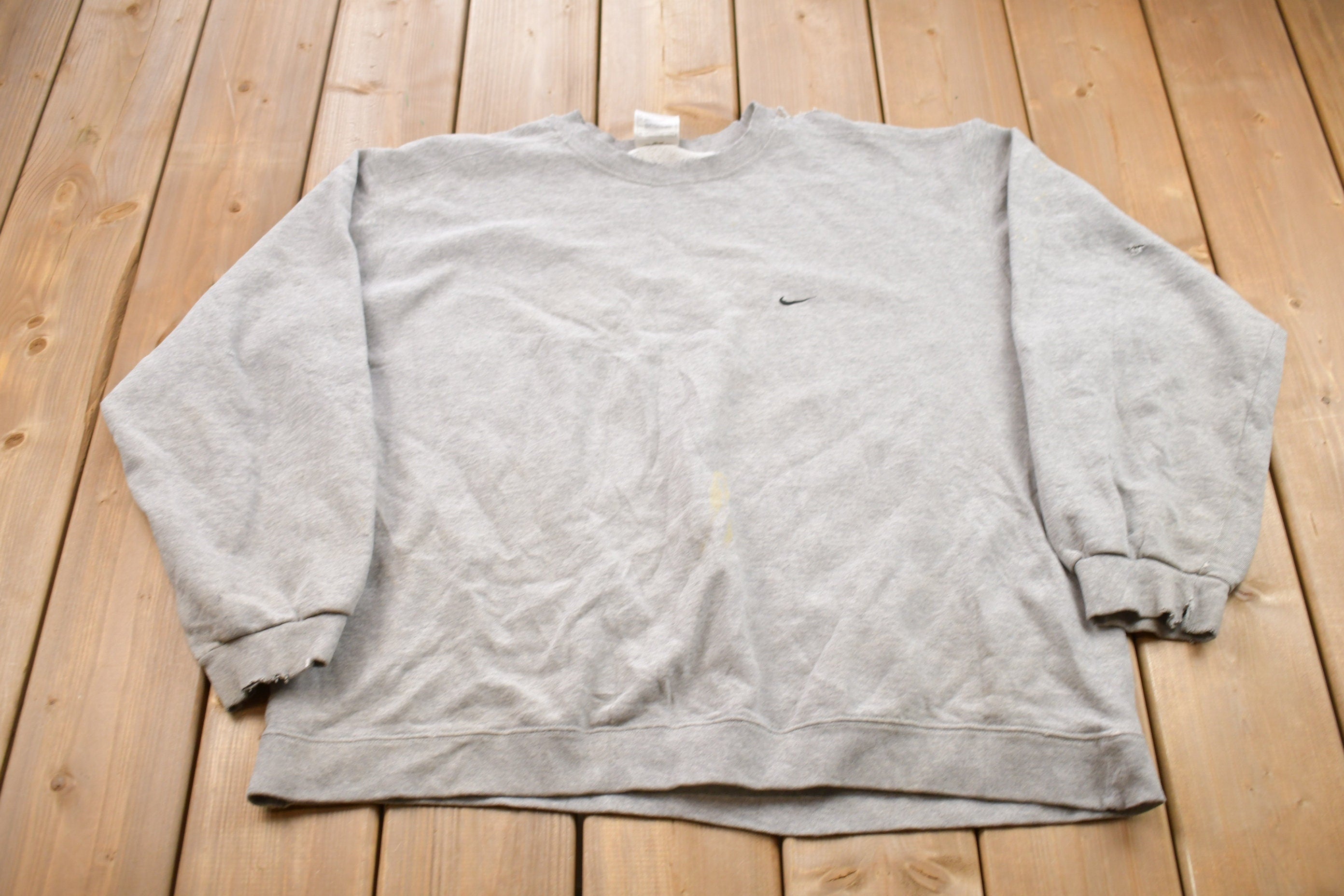 Vintage 1990s Nike Embroidered Mini Swoosh Crewneck Sweatshirt