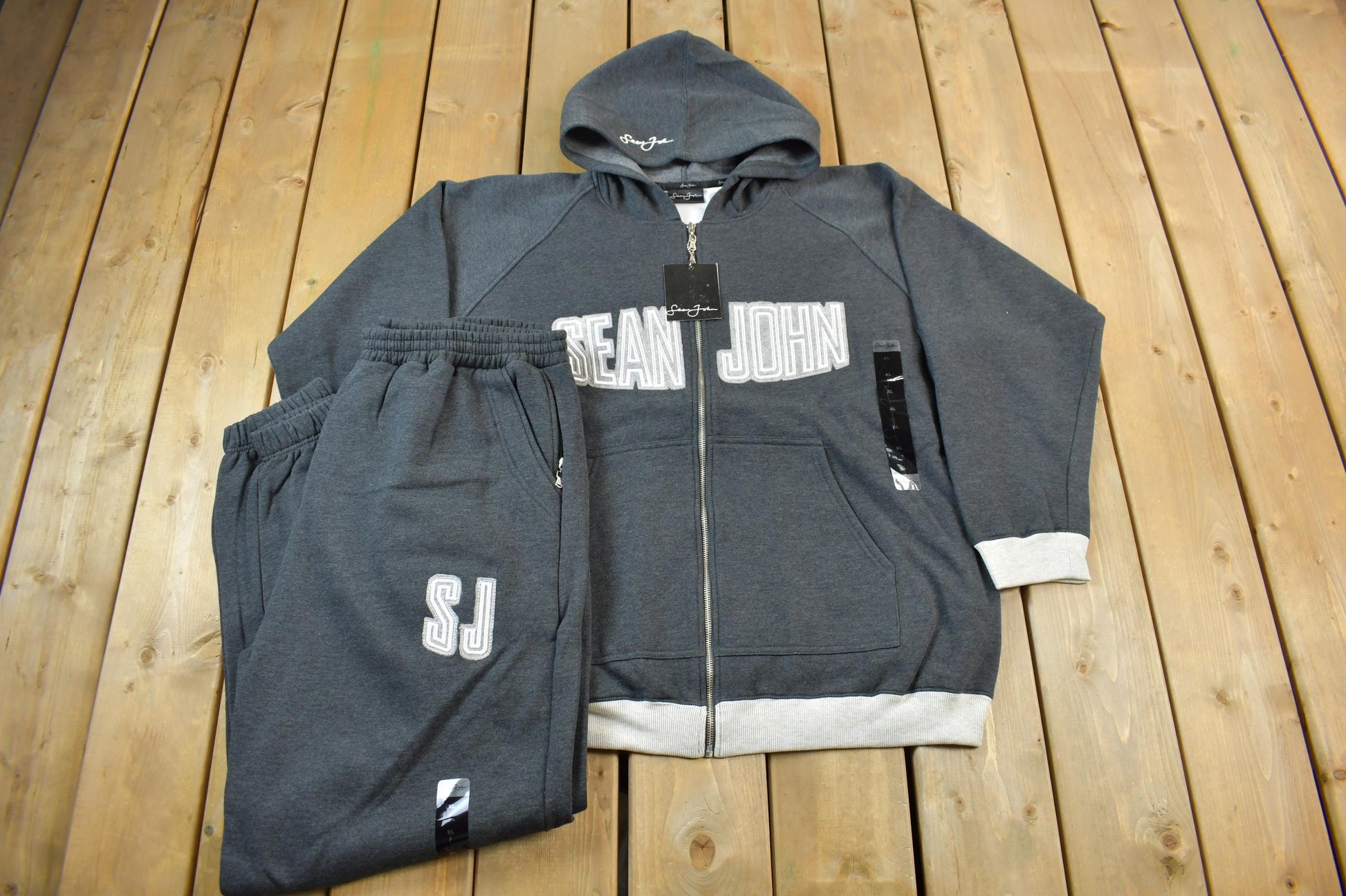 Vintage Deadstock Y2K Sean John Embroidered Hoodie & Pants Set Size XL
