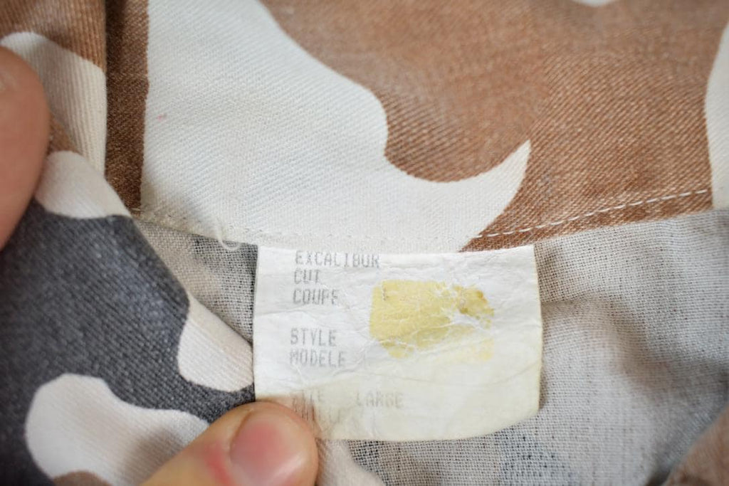 Vintage 1990's Excalibur Military Camo Light Button Up Spring Army Jacket