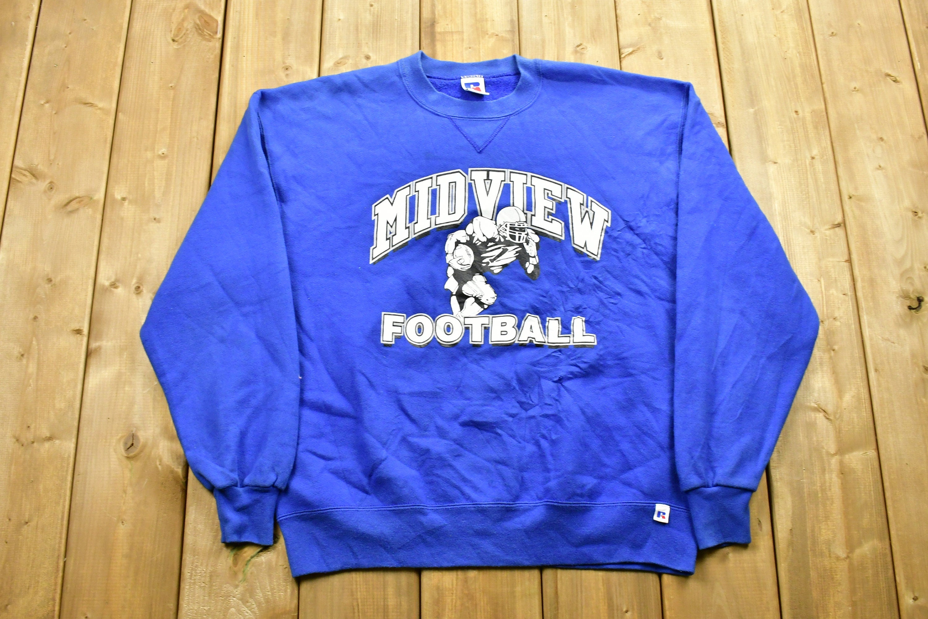 Vintage 1990s Midview Football Russell Athletics Crewneck Sweatshirt , Sports , 90s Crewneck , NFL , Streetwear , Made In USA