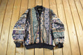 Vintage 1990s Tosani 3D Cable Knit Zip Up Sweater Jacket  Vintage 90s Crewneck  Abstract Patterns  Knit Crewneck  Streetwear