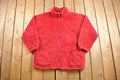 Vintage 1990s Blank Red Apples Full Zip Fleece Sweatshirt