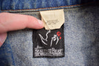 Vintage 1990s Disney Beauty And The Beast Broadway Musical Denim Jean Jacket