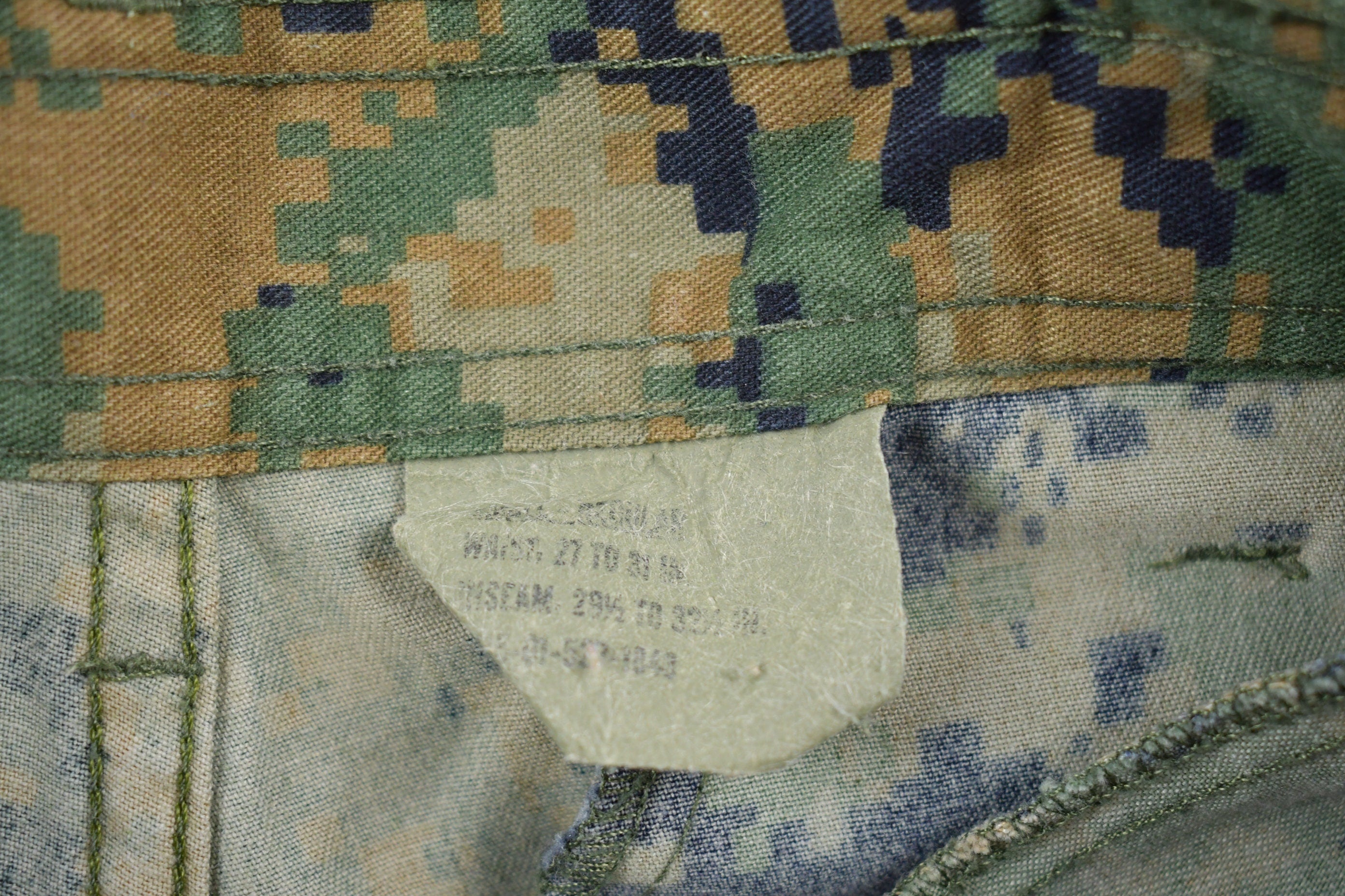 Vintage Military Digital Woodland Camouflage Cargo Pocket Pants 28 x 32