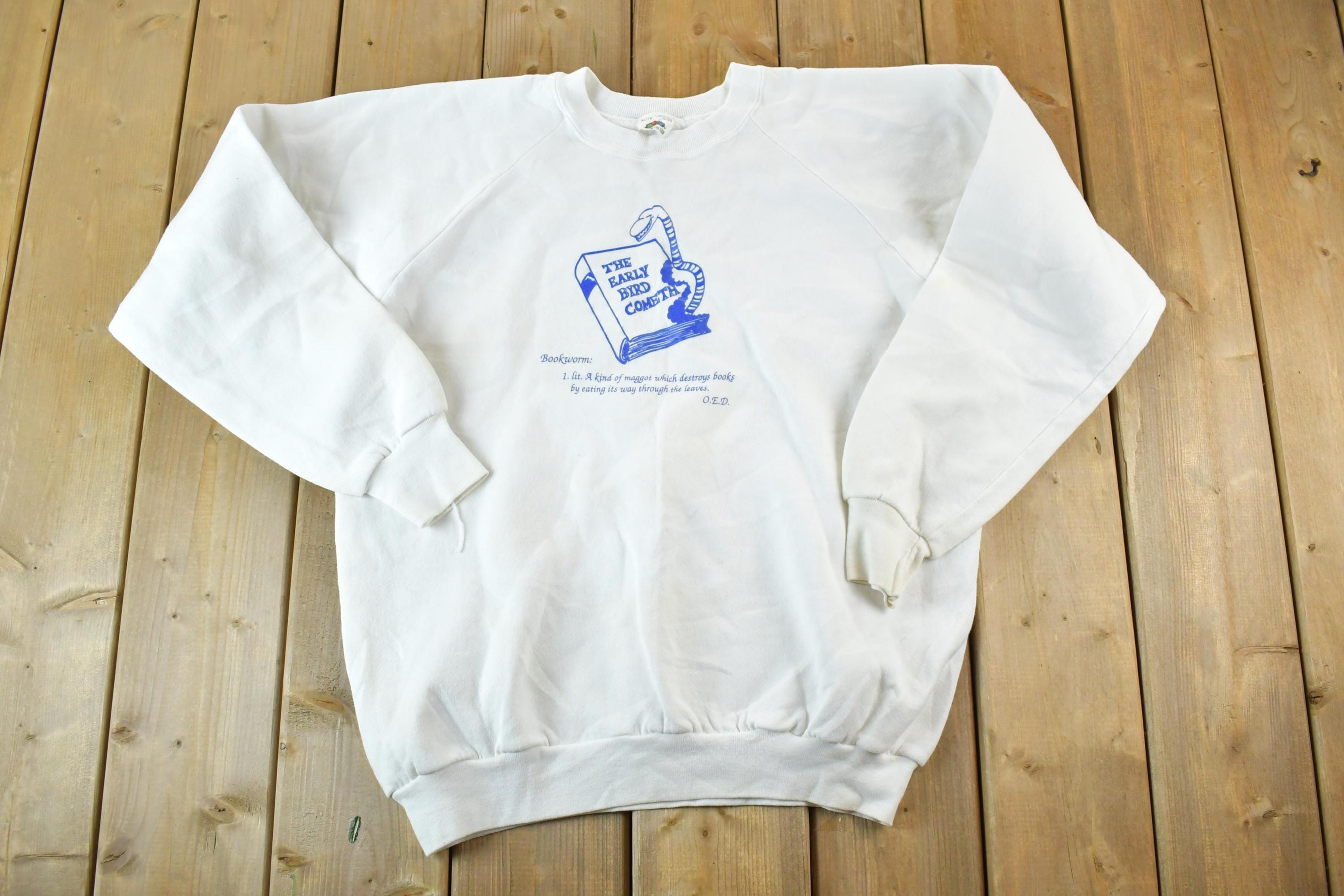 Vintage 1990s Dalhousie University English Book Worm Crew Neck