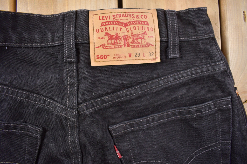 Vintage 1990s Levi's 560 Red Tab Black Denim Jeans Size 26 x 32
