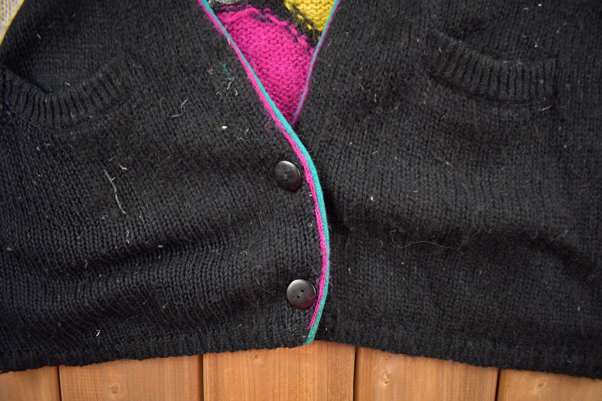 Vintage 1990s Cervelle Abstract Pattern Knit Cardigan Sweater