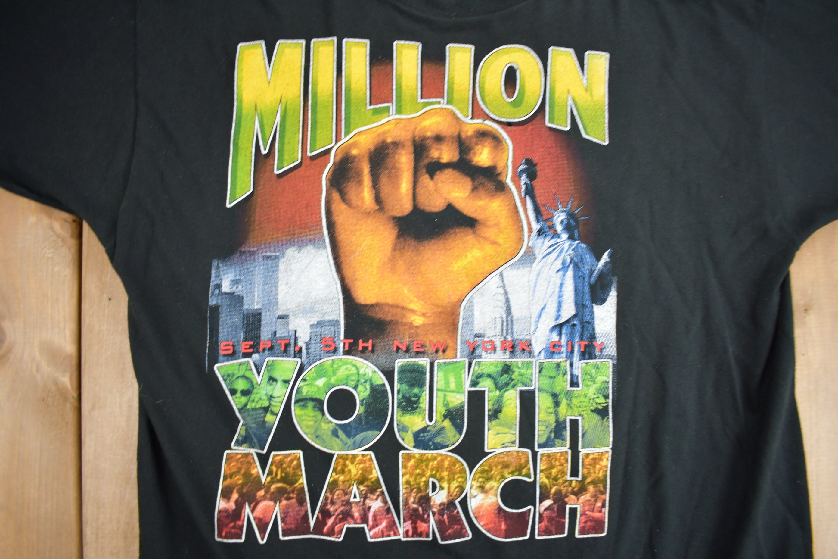 Vintage 1998 Million Youth March African American Pride Graphic T Shirt
