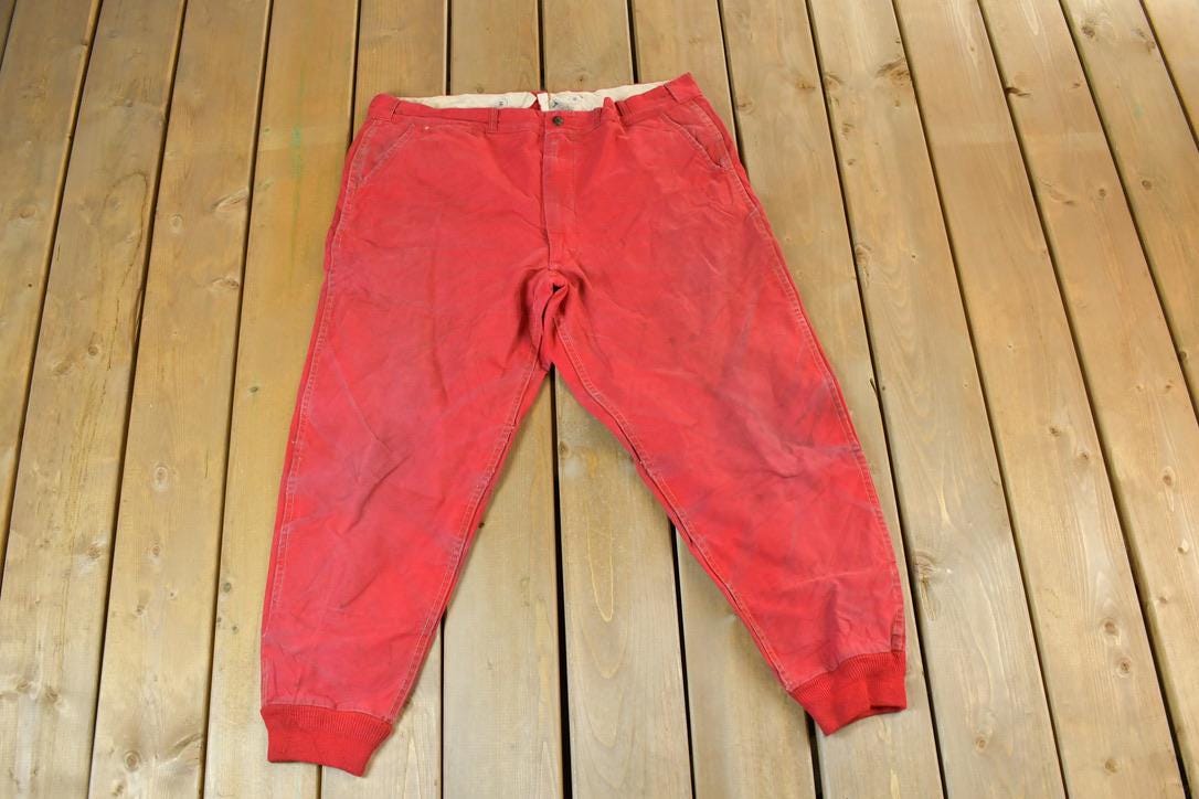 Vintage 1980s Red Work Pants Size 40 x 26