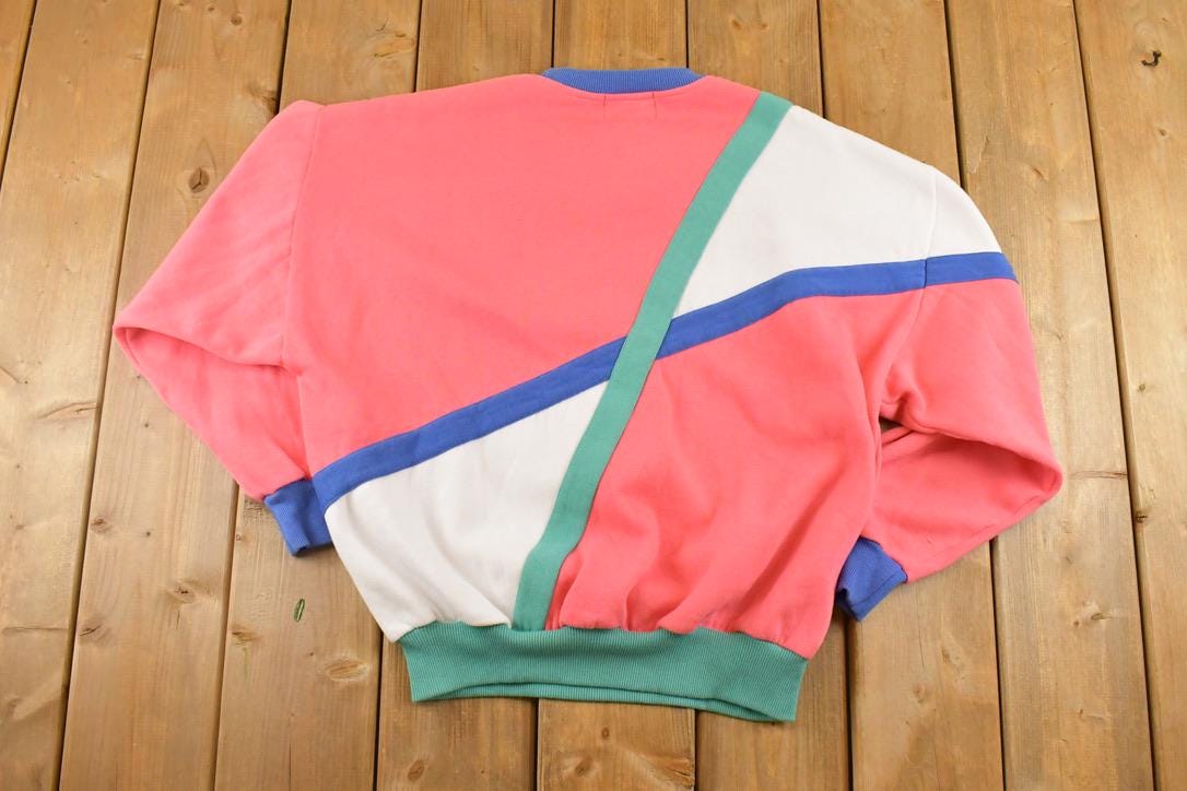 Vintage 1980s Mark Scot For Ladies Souvenir Color Block Crewneck Sweatshirt Women's L