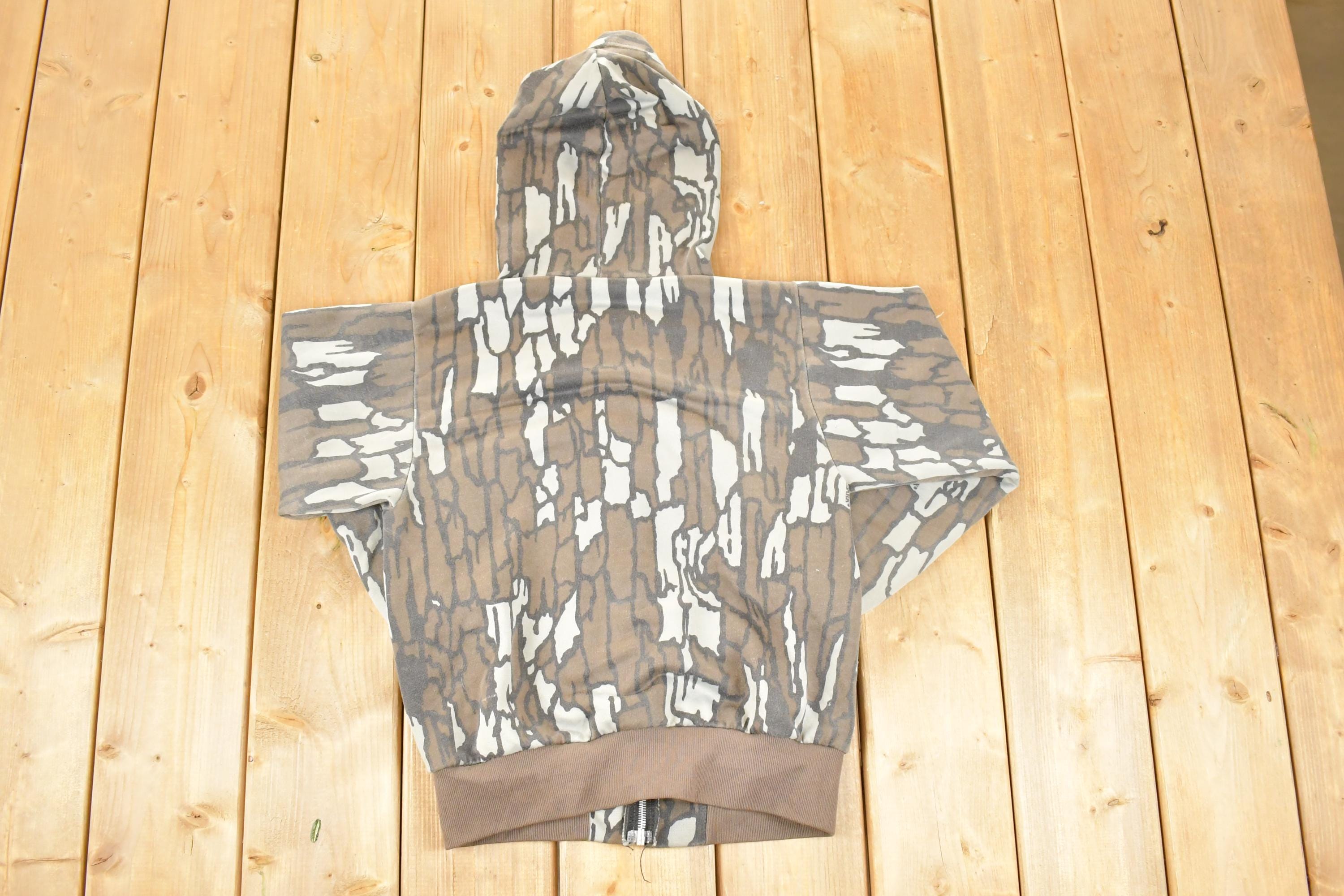 Vintage 1980s Bassett Walker Camo Hoodie Sweatshirt Men's M