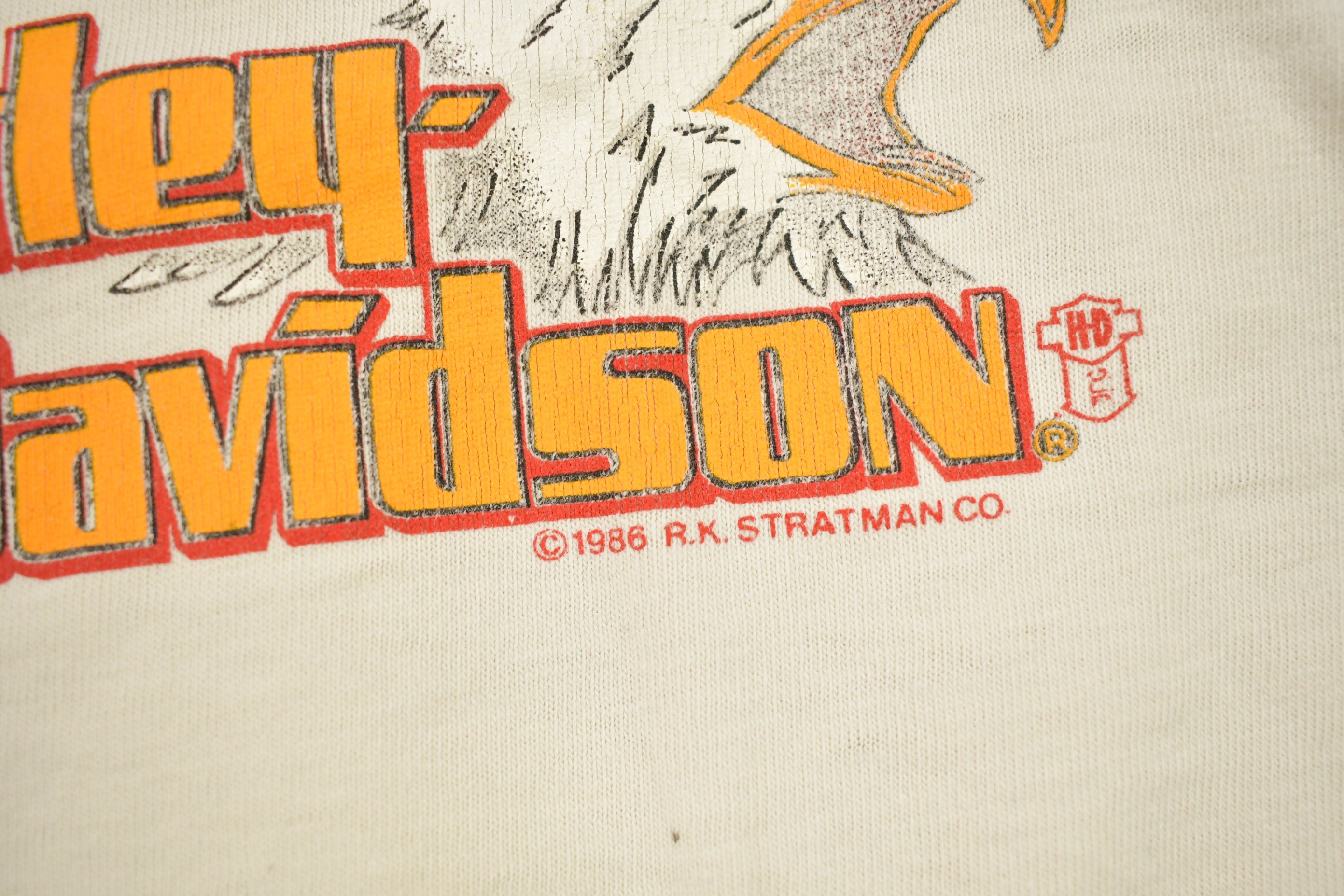 Vintage 1986 Harley Davidson Of Lima Ohio Henley Button T-Shirt