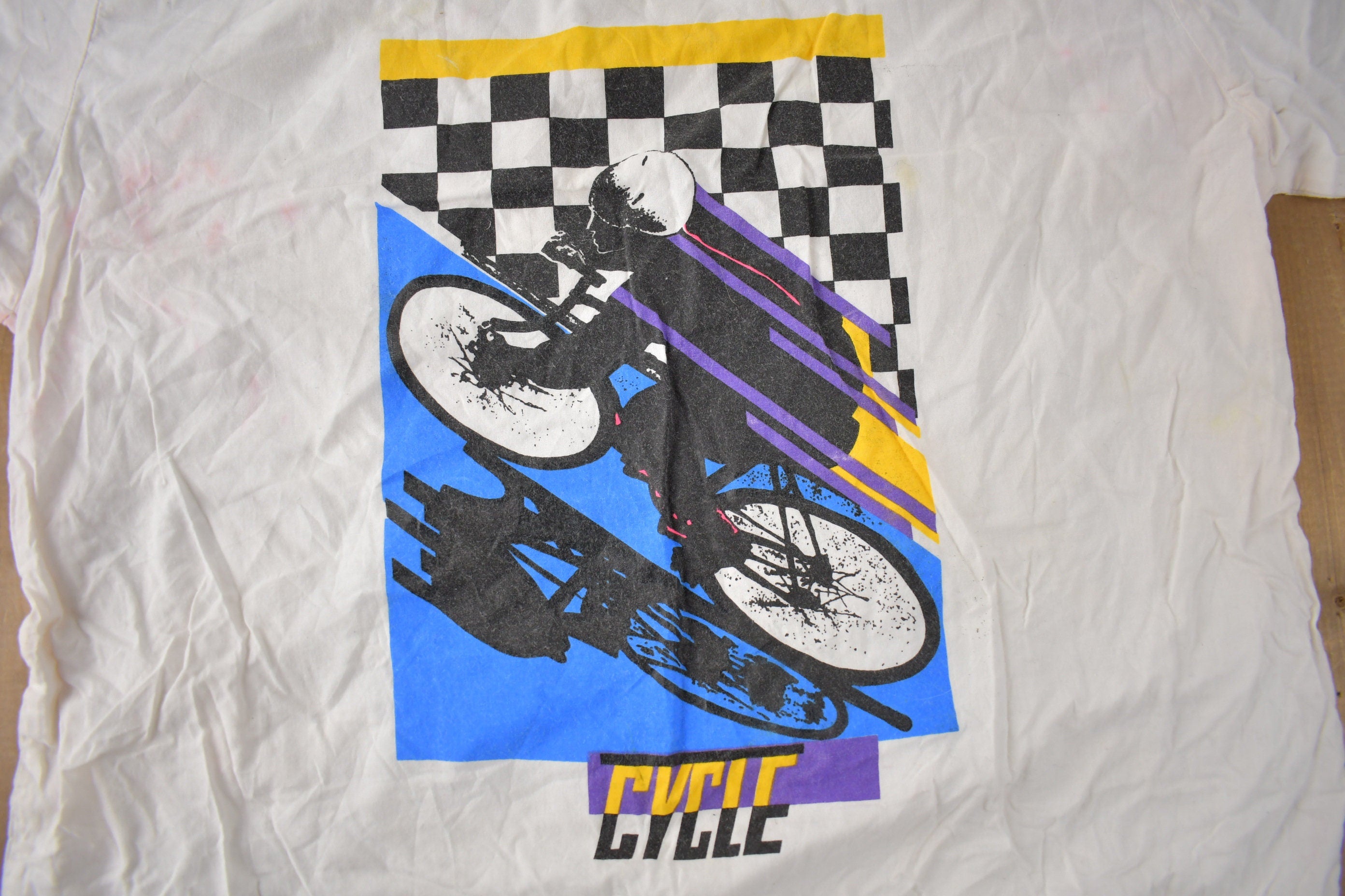 Vintage 1980s Cycling Graphic Single Stitch Graphic T Shirt