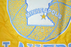 Vintage 1990s Deadstock NBA Hardwood Classics MPLS Minneapolis Lakers Satin Button Up Windbreaker Basketball Jacket