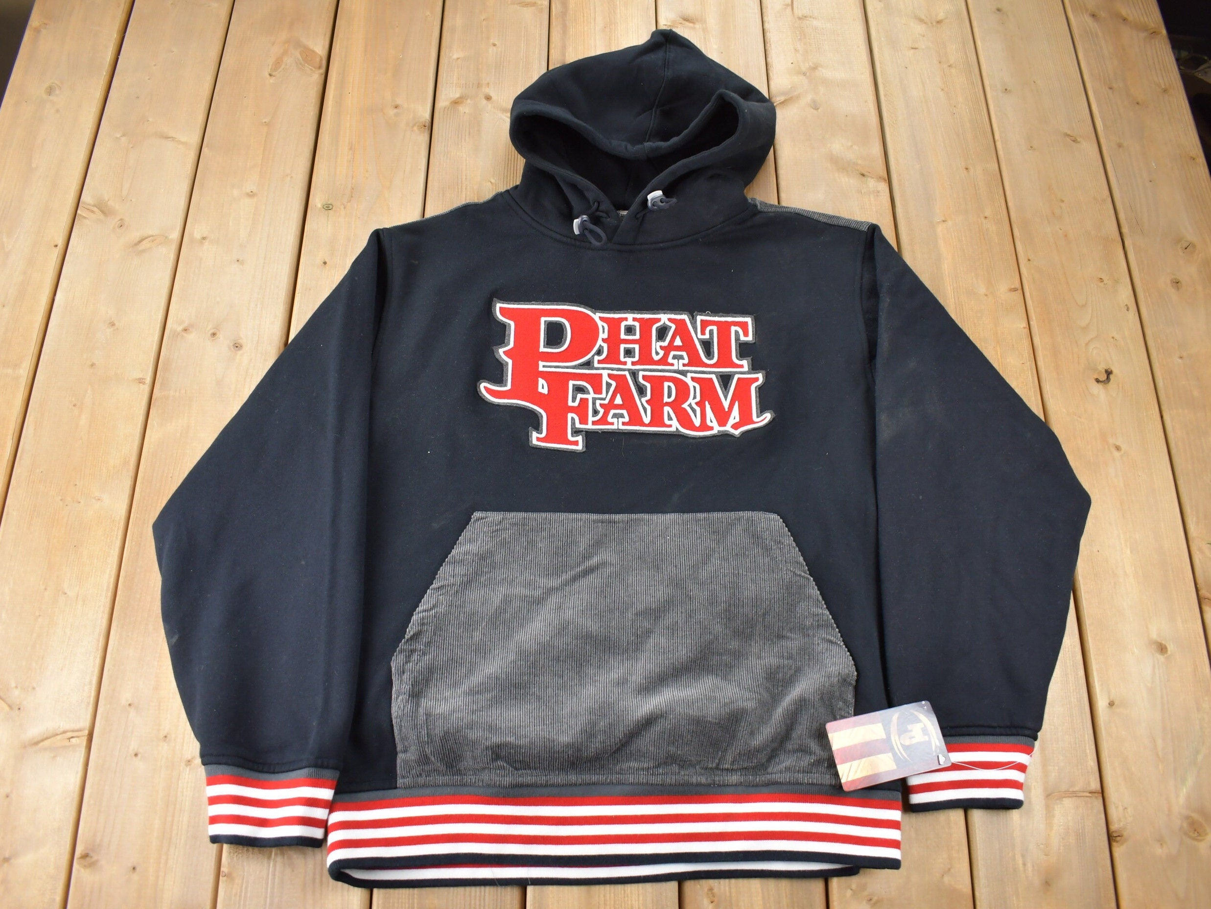 Vintage Deadstock Y2K Phat Farm Embroidered Corduroy Hoodie